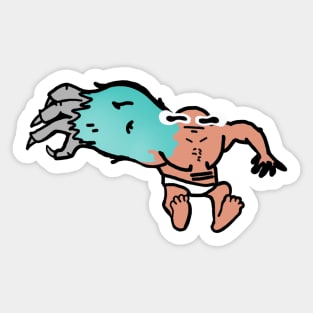 Transforming Monster Boy Cartoon Character Sticker